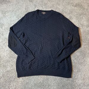 TASSO ELBA Mens Crew Neck Pullover‎ Sweater L Elbow patch